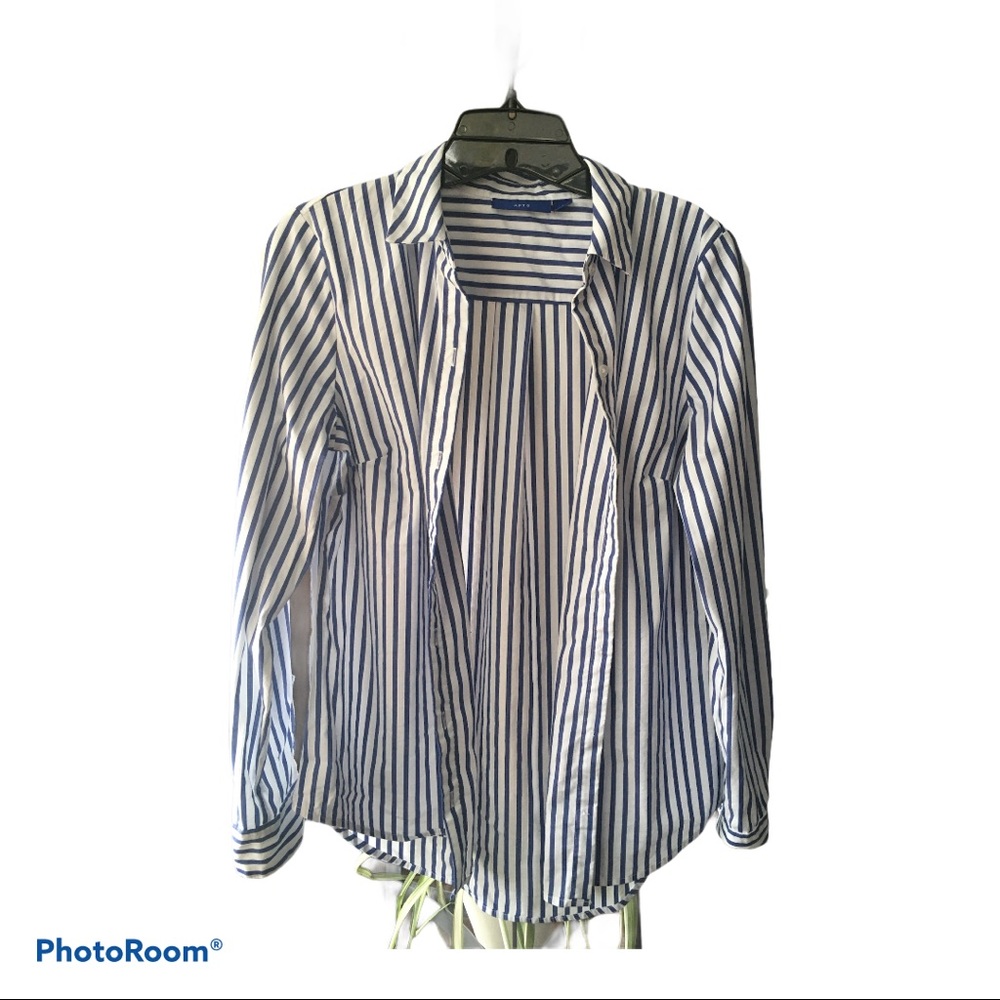 Navy and white button up